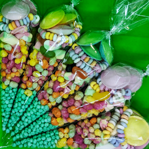 Green Themed Apple Millions Sweet Cones
