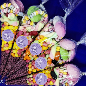 Axolotl Themed Sweet Cones