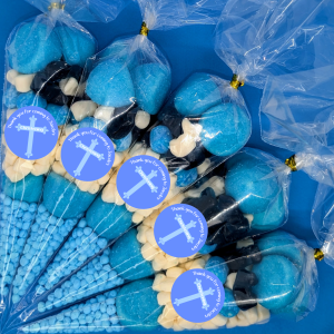 Baby Boy Christening Sweet Cones